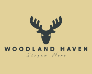 Woodland - Modern Moose Deer logo design