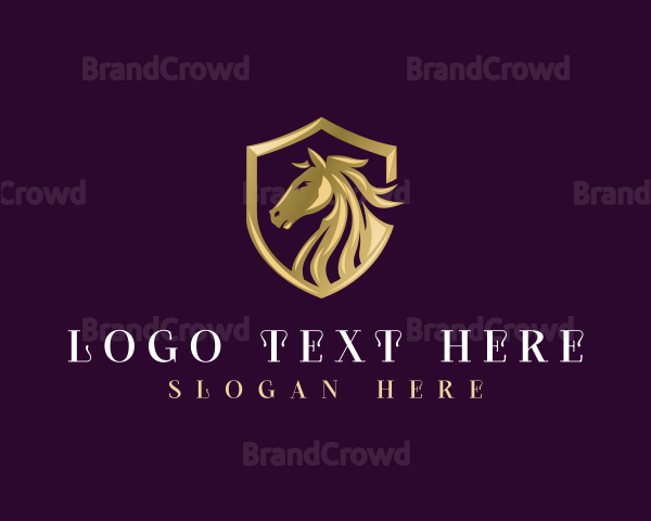 Luxury Shield Horse Logo