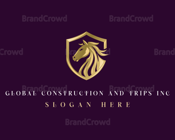 Luxury Shield Horse Logo
