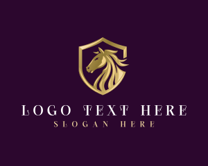 Equestrian - Luxury Shield Horse logo design