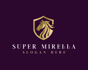 Luxury Shield Horse Logo