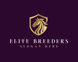 Luxury Shield Horse logo design