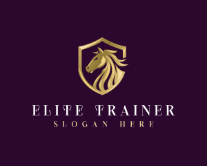 Luxury Shield Horse logo design