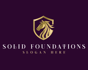 Steed - Luxury Shield Horse logo design