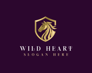 Luxury Shield Horse logo design