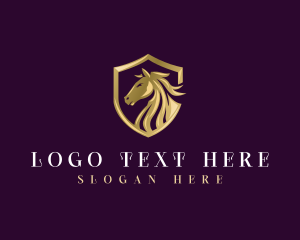 Luxury Shield Horse Logo