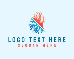 Snow - Flame Snowflake Energy logo design