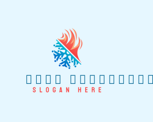 Thermal - Flame Snowflake Energy logo design