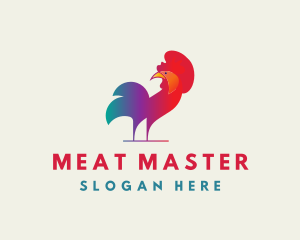 Colorful Rooster Chicken logo design