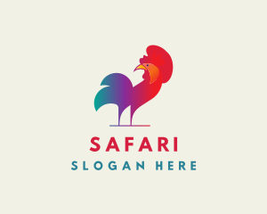 Agriculture - Colorful Rooster Chicken logo design