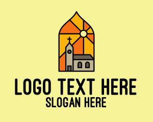 Building - Church Sunlight Mosaic logo design