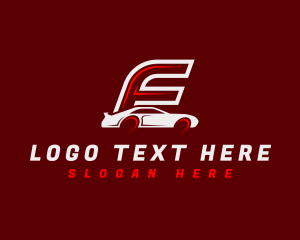 Automobile - Race Car Automotive Letter F logo design