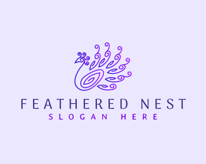 Feathers - Beauty Majestic Peacock logo design