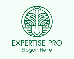 Gardening Grass Shovel logo design