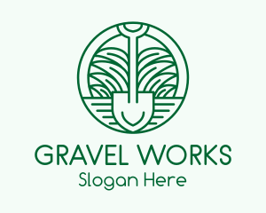 Gardening Grass Shovel logo design