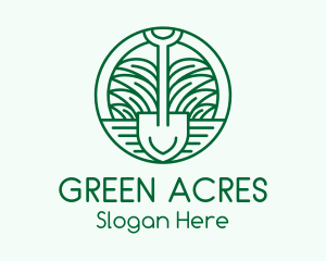 Grass - Gardening Grass Shovel logo design