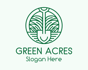 Gardening Grass Shovel logo design