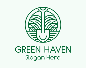 Gardening Grass Shovel logo design