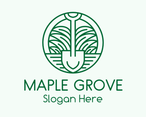 Gardening Grass Shovel logo design