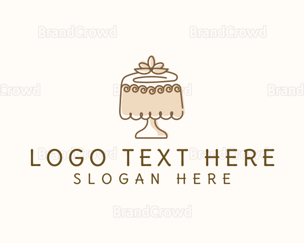 Floral Cake Dessert Logo