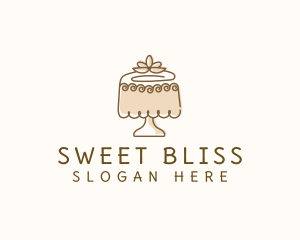 Floral Cake Dessert logo design