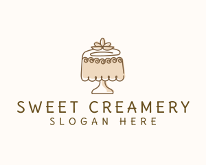 Floral Cake Dessert logo design