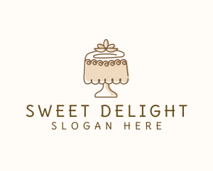 Floral Cake Dessert logo design