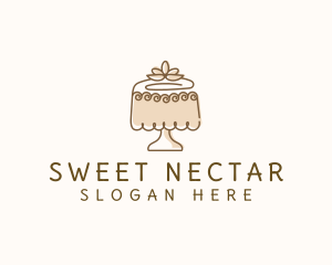 Floral Cake Dessert logo design