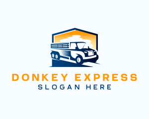 Truck Courier Express logo design