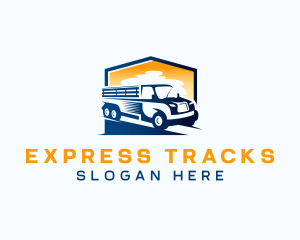 Truck Courier Express logo design