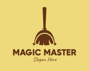 Wizard - Brown Wizard Broomstick logo design