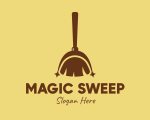 Broomstick - Brown Wizard Broomstick logo design