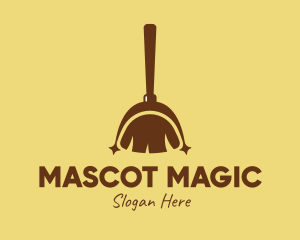 Brown Wizard Broomstick logo design