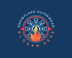Snowflake Fire Thermal logo design