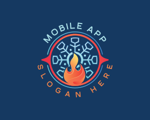 Heat - Snowflake Fire Thermal logo design