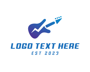 Negative Space - Electric Guitar Band logo design