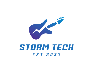 Storm - Electric Guitar Band logo design