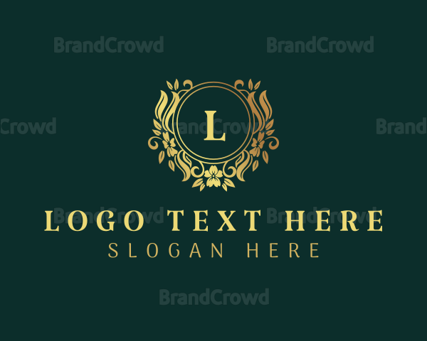 Gold Floral Boutique Logo