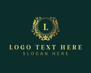 Hotel - Gold Floral Boutique logo design