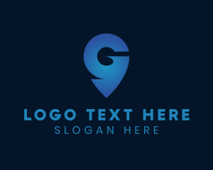 Pin - Blue Location Letter G logo design
