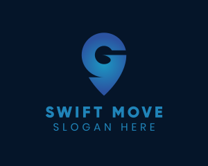 Move - Blue Location Letter G logo design
