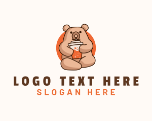 Sip - Cute Bear Juice logo design