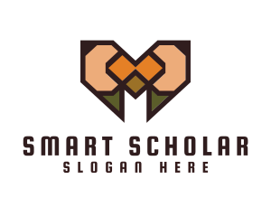 Student - Writer Pencil Heart logo design