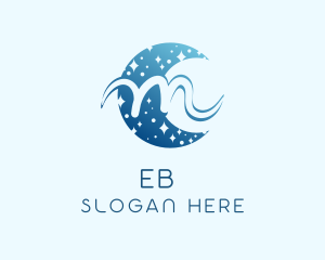 Spiritual - Moon Star Letter M logo design