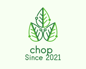 Arborist - Green Circuit Leaf logo design