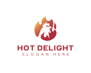 Flame Hot Spicy Chicken logo design