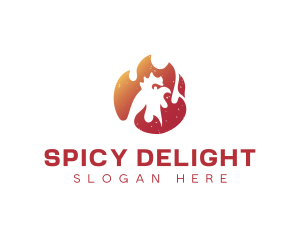 Flame Hot Spicy Chicken logo design
