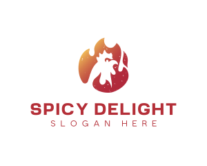 Spicy - Flame Hot Spicy Chicken logo design