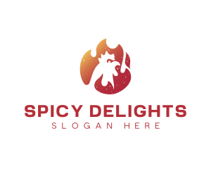 Spicy - Flame Hot Spicy Chicken logo design