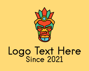 Relic - Multicolor Tribal Mask logo design